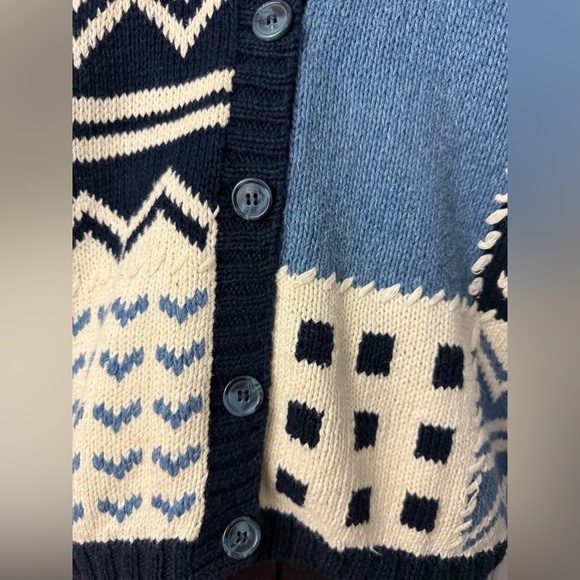 Marsh Landing Navy and Cream Knit Cardigan - Picture 4 of 13